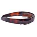 Parcelona French Toothed Smooth Celluloid Acetate Tortoise Shell Brown Wide Hair Headband