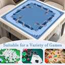 Vintage Blue Chinese Dragon Mahjong Mat 31.5" x 31.5",Oriental Chinoiserie Non-Slip Noise Reduction Mahjong Table Cover Accessories Supplies for Dominoes Poker Card Board and Tile Games Gifts