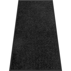 Indoor Outdoor Door Mat, 2'x4' Waterproof Heavy Duty Doormat for Entryway, Rubber Backing Non Slip Front Door Mat, Durable Commercial Outdoor Entrance Floor Mat for Home Office, Black