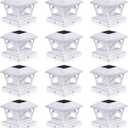 Solar Post Cap Lights, 9 Colors to Choose, 20 Lumens, Warm White & RGB Automatic Cycling & Fixed RGB Color 3 Modes for 3.6x3.6 4x4 4.5x4.5 5x5 Wooden/Vinyl Posts Decoration, White 12 Pack