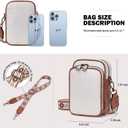 Small Crossbody Bags for Women Trendy,Vegan Leather Cell Phone Purse Crossbody Handbag Purse with Built in Wallet (Beige & Brown)