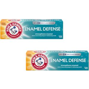 ARM & HAMMER Enamel Defense Fluoride Anticavity Toothpaste Fresh Mint 4.3 oz (Packs of 2) EXP: 04/2027
