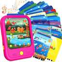 Kids Learning Tablet Educational Learning Pad for Toddlers 2-5 to Learn Alphabets, Numbers, Foods, Time, Music, Vehicles, Tablet Toy for Toddlers Ages 2 3 4 5 6 Years Old