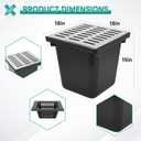 tonchean Catch Basin with Stainless Steel Grate, 18x18x15 in. Large Drainage Basin with Debris Basket, French Drain Without Reserved Hole for Yard, Downspout, Lawn, Municipal Pipeline