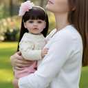Lifelike Reborn Baby Dolls Girl Full Body 22 Inch Realistic Toddler Reborn Newborn Girl with Long Hair for Birthday Gifts