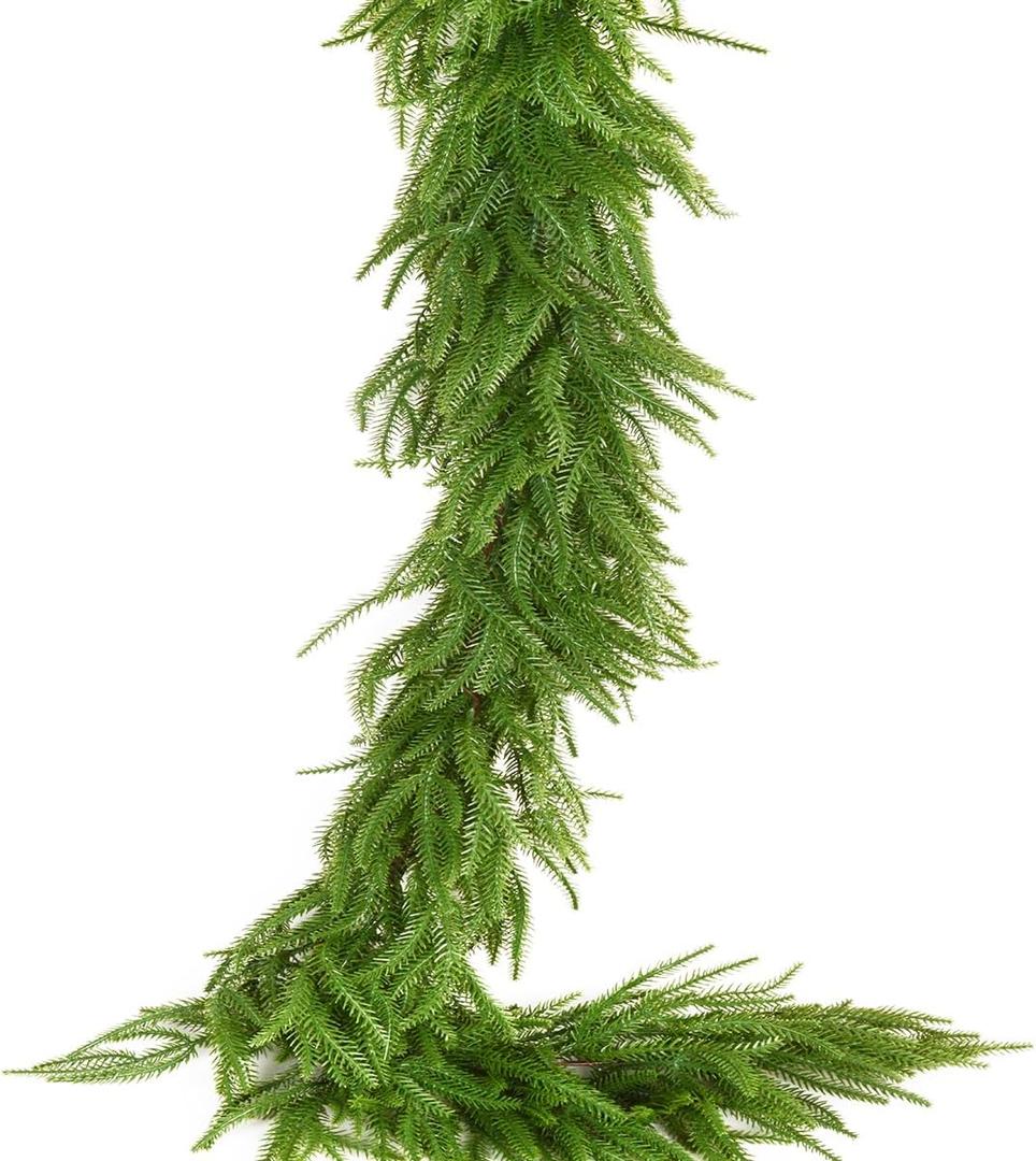 Artificial Pine Garland 6 Ft/Piece Christmas Garlands for Decoration Faux Greenery Garland for Table, Mantle, Wall, Indoor, Outdoor Winter Christmas Decor (1, 6 Ft/Piece)