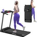 Treadmill with Handles, 2025 Upgraded Small Treadmills Home, Portable Electric Treadmills for Home 300 lbs Capacity,Walking Pad Treadmill,Lightweight Folding Foldable Walking Pad with LED Display (Black)