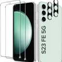 IVoler 2 Pack Tempered Glass for Samsung Galaxy S23 FE 5G 6.4'' Screen Protector with Camera Lens Protector, Anti-Scratch Case Friendly Clear HD Film