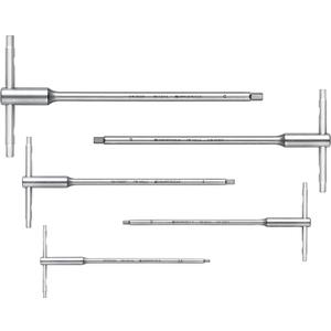 PB SWISS TOOLS T-Handle Allen Wrench Set with Sliding Cross-Handle PB 1204.Set 6 | 100% Swiss Made | Hexagon Screwdriver Set 2.5/3/4/5/6 mm for Screwdriving Work in Industry and Handcraft
