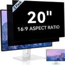 [2 Pack] 20 Inch Computer Privacy Screen for 16:9 Aspect Ratio Widescreen Monitor, Eye Protection Anti Glare Blue Light Computer Monitor Privacy Filter, Removable Anti-Scratch 20in Protector Film