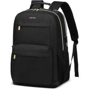 School Backpack for Teen Girls - Cute College Backpacks Student Bookbag Travel Back Pack for Women with USB Charger 17 inch Laptop Bags Anti-theft Casual Daypack (Black)