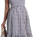 SeSe Code Womens Summer Maxi Dress Smocked Sleeveless Beach Vacation Casual Long Sundress (Medium, Black)
