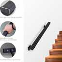 24 Inch Metal Stair Handrail Indoor- 2 FT Square Pipe Wall Mount Handrial, Outdoor Railings for Garage Porch Patio Steps, Deck Hand Rail, Iron Banister Railing