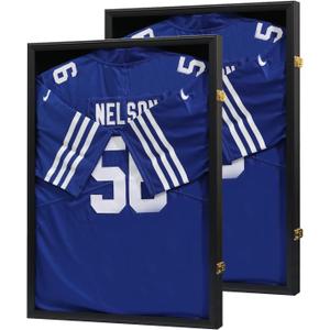 VERANI Jersey Frame Display Case 2 Pack - Jersey Display Frame - Jersey Shadow Box with 98% Uv Protection Acrylic for Baseball Basketball Football Hockey Soccer Sport Shirt and Uniform