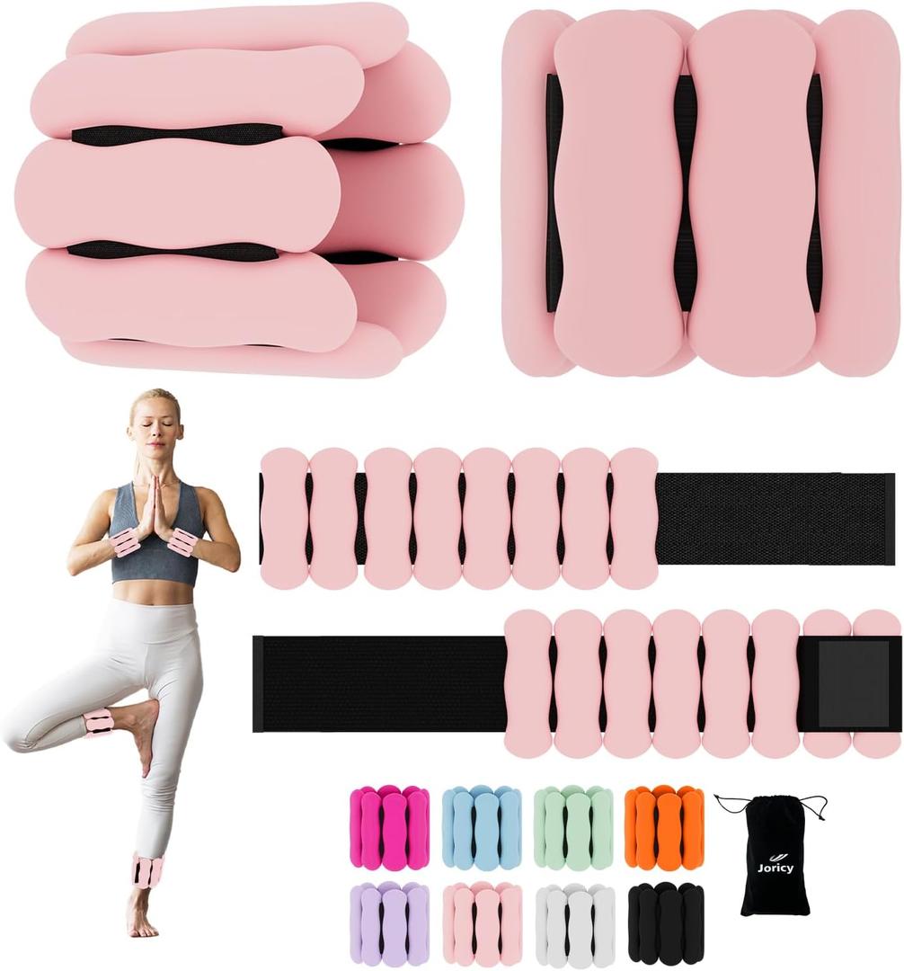 Wrist Ankle Weights for Women Men, Leg Arm Wrist Weights Bangles 1lb*2 2lb*2 Wearable Weights Pilates Weighted Bracelet for Home Gym Fitness Strength Training Walking Swimming Yoga Physical Therapy