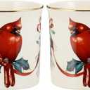 Lenox Winter Greetings Cardinal Fine China Mugs Set of 4 Porcelain Made in USA