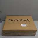 SNTD Dish Drying Rack - Small Dish Rack for Kitchen Counter, Stainless Steel Dish Drainer with Utensil Holder and Drainboard, 11" W x 15" L (White)