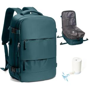 Vacuum Backpack Travel,Travel Backpack with Vacuum System, Easy Vac Pack Backpack with Pump,United Airlines Approved 18148 inch Personal Item Travel Bag,Peacock Blue