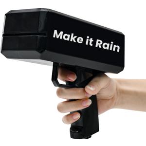 Money Gun Automatic Cash Toy Gun Make It Rain Money Shooter Gun for Parties,Club Events Christmas, Halloween, Birthday Parties, Weddings Fun Prop Money Gun for New Year Gift (Black)