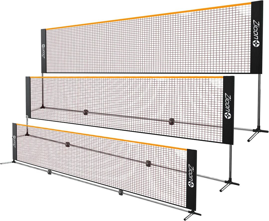 Portable Tennis Net,Stainless Steel Poles Badminton Net Set Adjustable Height Nylon Net with Carry Bag, for Kids Volleyball, Pickleball,Soccer, Indoor, Outdoor Court, Backyard, Beach, Driveway, 20 FT