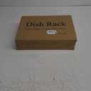 Dish Drying Rack - Small Dish Rack for Kitchen Counter, Stainless Steel Dish Drainer with Utensil Holder and Drainboard (White)