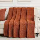 50x70 Inch Rust Throw Blanket - Soft & Fluffy Fleece, Cute & Aesthetic, Perfect for Sofa, Couch, Chair, Bed, Living Room & Bedroom, All-Season Use, Plush & Cozy Decorative Blanket
