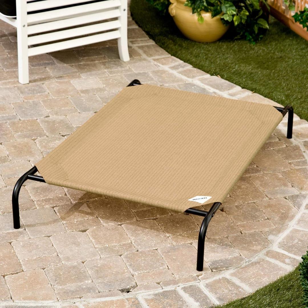 Coolaroo Original Elevated Dog Bed - Breathable Off-The-Ground Pet Bed with Cooling Fabric, Joint Relief & Moisture-Resistant Fabric, 100% Recyclable, Easy Clean, Grey, Large