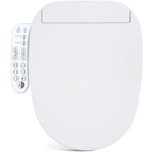 Elongated Smart Bidet Toilet Seat, Electric Smart Heated Seat with Slow Closes, Warm Water, Dryer, Vortex Wash, Rear and Front Wash, Night Light, White, 208 (Elongated)