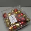 50pcs Christmas Ornaments, Christmas Tree Ornaments, 4cm / 1.6" Christmas Tree Decoration Ornaments Xmas Ball for Xmas Tree Holiday Wreath Garland, Red and Gold