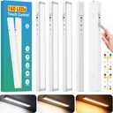 12inch 5Pack Touch Control Under Cabinet Lighting, 160LED Super Bright, 4000mAh Long-Lasting, Magnetic Rechargeable Motion Sensor Under Counter Lights for Kitchen, Closet, Remote, Dimmable, 3CCWhite