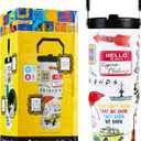 Get Trend Friends Tumbler with Straw 30oz Kids Teens Adults Insulated Cup with Lid Handle Travel Mug Cups with Lids for Office Gifts (White Friends)