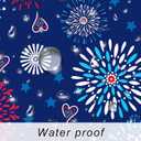 Spring Summer Tablecloth Waterproof Fabric Oblong Oval Tablecloths, 4th of July Tablecloth Oval 54 x 72 Patriotic Red White and Blue for Independence Day Memorial Day Veterans Day