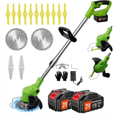 Cordless Weed Wacker, 21V Electric Weed Eater Battery Powered