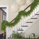 2PCS 6FT Real Touch Norfolk Pine Garland with 80 Branches, Green Christmas Holiday Garlands, Artificial Greenery Cedar Garland for Table,Wall, Christmas Decorations