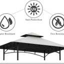 Grill Gazebo Replacement Top, 5 * 8 Outdoor BBQ Top Cover, Double Layer BBQ Gazebo Top Canopy for Model #L-GG001PST-F (Gray)