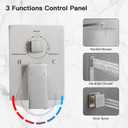 BWE 10 Inch Brushed Nickel 3-Faction Wall Mounted Bathroom Shower System | Brass,Rainfall Shower Head,Handheld Shower Head,Pressure Balance Valve,6 Body Spray Jets,Escutcheon Plate,Easy Installation