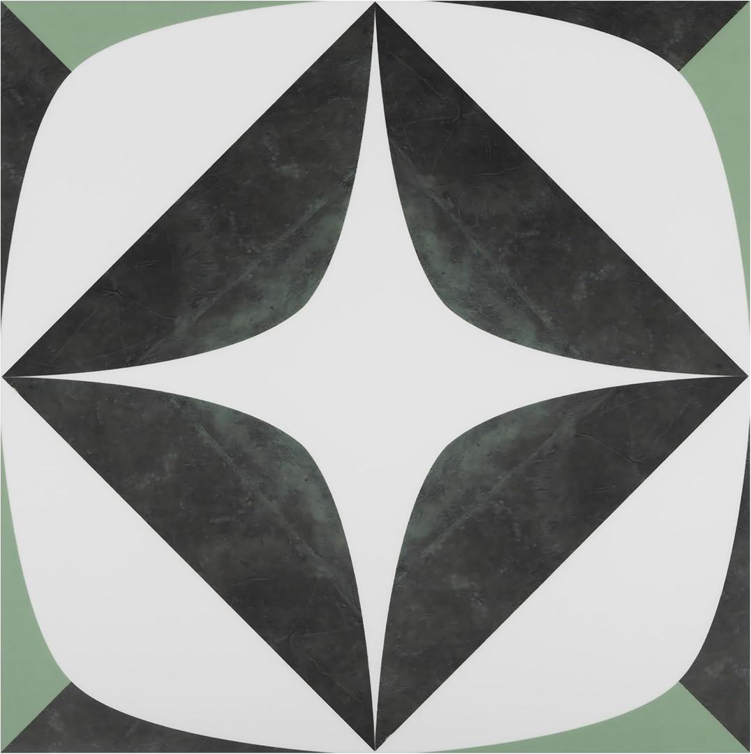 Alow Green Peel and Stick Floor Tile Waterproof, 10pcs Vinyl Flooring 11.6inX11.6in, Peel and Stick Flooring Suit for Bathroom,RV,Kitchen