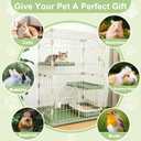 Cat Cage for Indoor Cats, DlY 2-Tier Catio & Cat Playpen with Escape-Proof Spacing, Sturdy Metal Cat Crate Kennel for Kittens, Ferrets & Small Animals