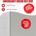 Housoutil 2PCS Emergency Key Box Breakable Glass Fire Safety Wall-Mounted, Wall-Mounted Break Glass Lock Box for Home/Office