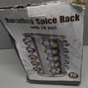 Spice Rack Organizer with Jars for Cabinet (20Pcs) Revolving/Rotating Seasoning Organizer, Stainless Steel/Wooden Countertop Rack Tower Organizer for Kitchen Pantry with Reusable Labels/Funnel/Brushes