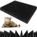12 Pack Upgraded Black Cat Repellent Mat - 16" x 13" Scat Mat for Cats Has Uneven Spikes is an Effective Scat Mats for Dogs, Stray Cat Repellent Outdoor & Indoor to Deter Cats, Dogs & Small Animals (Large)