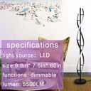 ADISUN 40W LED Floor Lamp Remote Control Dimmable Spiral Floor Lamp Indoor Tall Lamp Floor Lamps for Living Rooms Family Rooms Bedrooms Offices Lighting (Black)