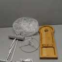 Jewelry Organizer Stand with Bamboo Base, Metal Rotating Earring Holder Organizer, Multi-Functional Adjustable Necklace Rack Holder Bracelet Watch Holder for Jewelry Earrings Ring