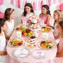 350 Pcs First Communion Decorations Pink First Communion God Bless Plates Napkins Cups Forks Knives Spoons Tableware Set for God Bless Christening Church Baptism Decorations Serves 50