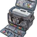 HOMEST Sewing Machine Carrying Case with Multiple Storage Pockets, Universal Tote Bag with Shoulder Strap Compatible with Most Standard Singer, Brother, Janome (Grey, Sewing Machine Bag with Wheels), Sewing Machine Bag Style W