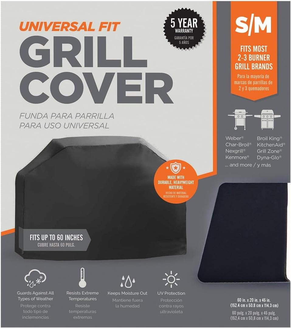Mr. Bar-B-Q Universal Fit Grill Cover, Waterproof, Weather Resistant, Anti-UV (60" L x 20" W x 45" H)