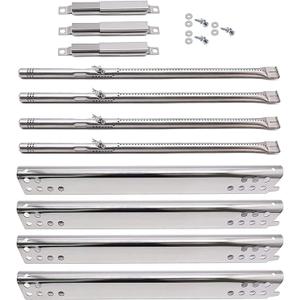 Grill Replacement Parts for Charbroil Advantage 4 Burner 463344116, 466344116. Heat Plate Shields, Burner, Carryover Tube and Igniters for Charbroil 463344116 Replacement Parts, Char-Broil 466344116. (silver) Grill Replacement Parts for Charbroil Advantage 4 Burner 463344116, 466344116. Heat Plate Shields, Burner, Carryover Tube and Igniters for Charbroil 463344116 Replacement Parts, Char-Broil 466344116. (silver)