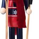 Christmas Nutcracker Figures 12 Inch Wooden Snowman Nutcracker with Skis, Nutcracker Xmas Decor Tabletop Shelves Decorations