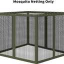 Gazebo Universal Replacement Mosquito Netting, 10'x12' Gazebo Netting Outdoor, 4-Panel Screen Walls for Outdoor Patio with Zipper (Mosquito Net Only) (Military Green)