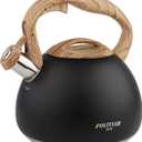 POLIVIAR Tea Kettle, Black Ti Stovetop Tea Kettle 2.7 Quart , Audible Whistling Teapot, Food Grade Stainless Steel for Anti-Rust and Anti Hot Handle, Suitable for All Heat Sources (JX2018-WB20)